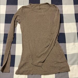 Elegant Brown Long Sleeve Top